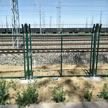 Cerca de malha de arame de quadro de PVC de estação ferroviária